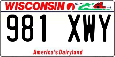 WI license plate 981XWY