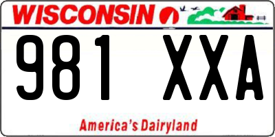 WI license plate 981XXA