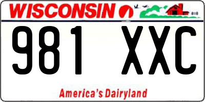 WI license plate 981XXC
