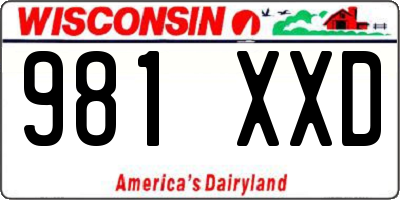 WI license plate 981XXD