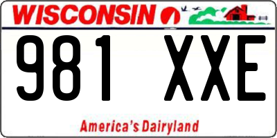 WI license plate 981XXE