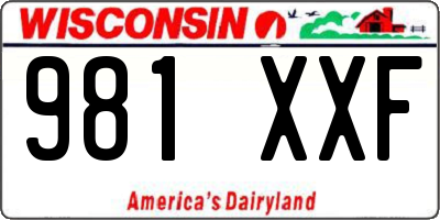 WI license plate 981XXF