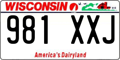 WI license plate 981XXJ