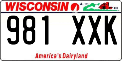 WI license plate 981XXK