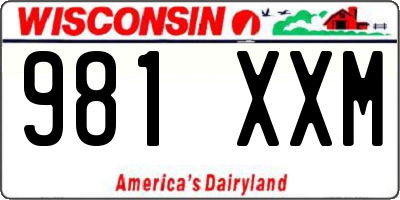WI license plate 981XXM