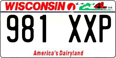 WI license plate 981XXP
