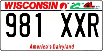 WI license plate 981XXR