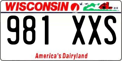 WI license plate 981XXS