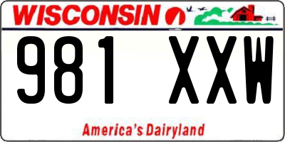 WI license plate 981XXW