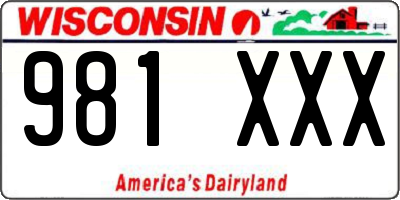 WI license plate 981XXX