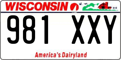 WI license plate 981XXY