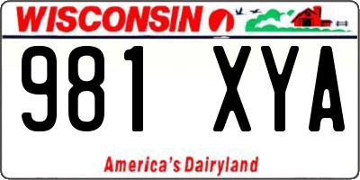 WI license plate 981XYA