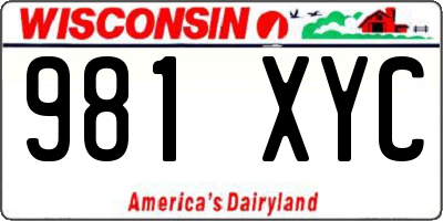 WI license plate 981XYC