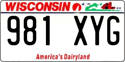 WI license plate 981XYG