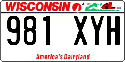 WI license plate 981XYH