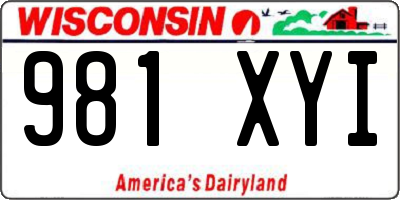 WI license plate 981XYI