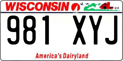 WI license plate 981XYJ