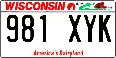 WI license plate 981XYK