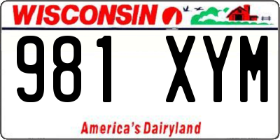 WI license plate 981XYM