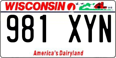 WI license plate 981XYN