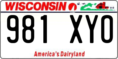 WI license plate 981XYO