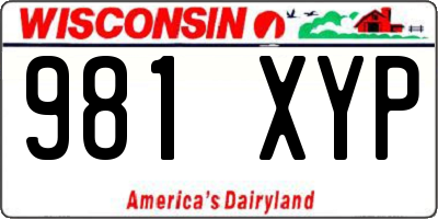 WI license plate 981XYP