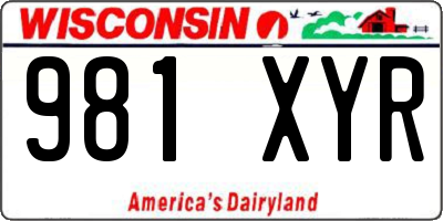 WI license plate 981XYR
