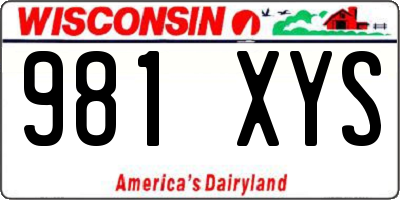 WI license plate 981XYS