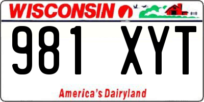 WI license plate 981XYT