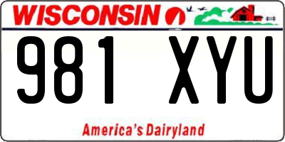 WI license plate 981XYU