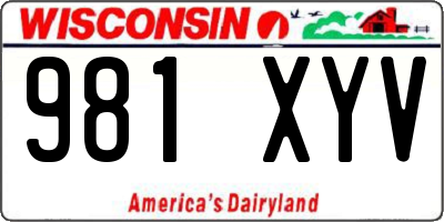 WI license plate 981XYV