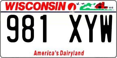 WI license plate 981XYW