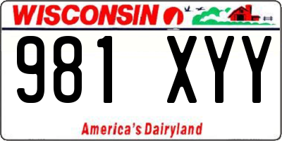 WI license plate 981XYY