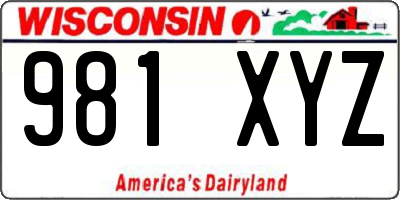 WI license plate 981XYZ