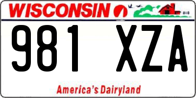 WI license plate 981XZA