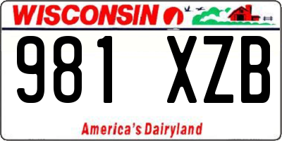 WI license plate 981XZB