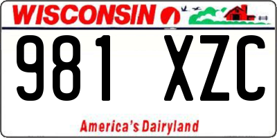 WI license plate 981XZC