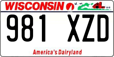 WI license plate 981XZD
