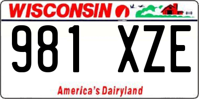 WI license plate 981XZE