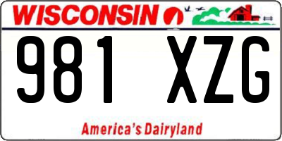 WI license plate 981XZG