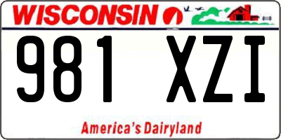WI license plate 981XZI