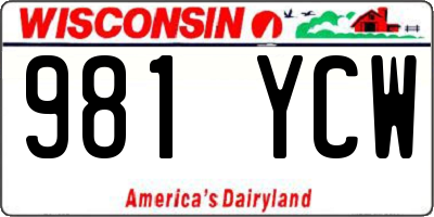 WI license plate 981YCW