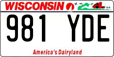 WI license plate 981YDE