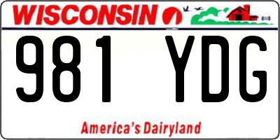 WI license plate 981YDG
