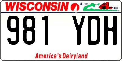 WI license plate 981YDH