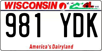 WI license plate 981YDK