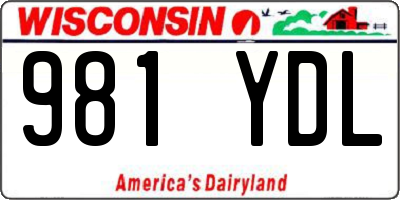 WI license plate 981YDL