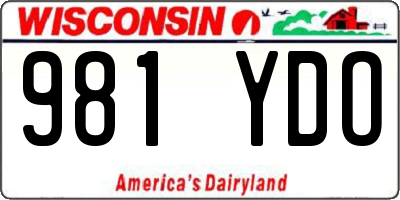 WI license plate 981YDO