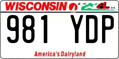 WI license plate 981YDP