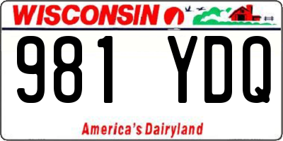 WI license plate 981YDQ